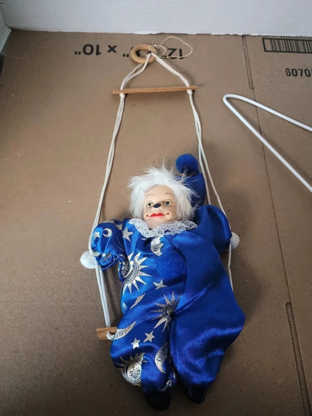 Blue & White Hanging Clown Decor